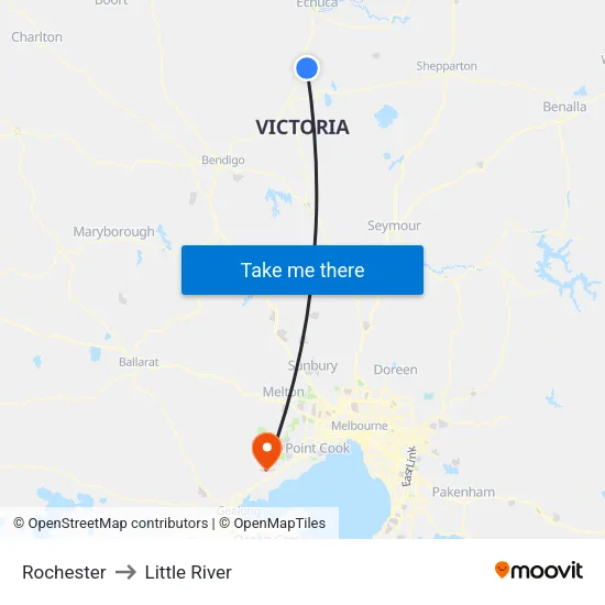 Rochester to Little River map