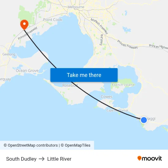 South Dudley to Little River map