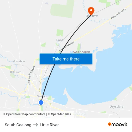 South Geelong to Little River map