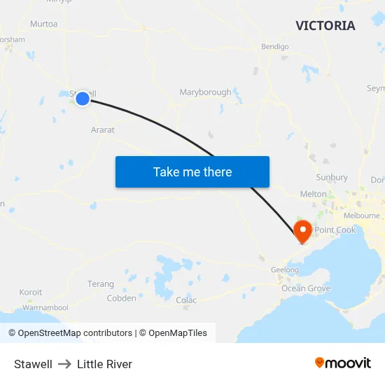 Stawell to Little River map