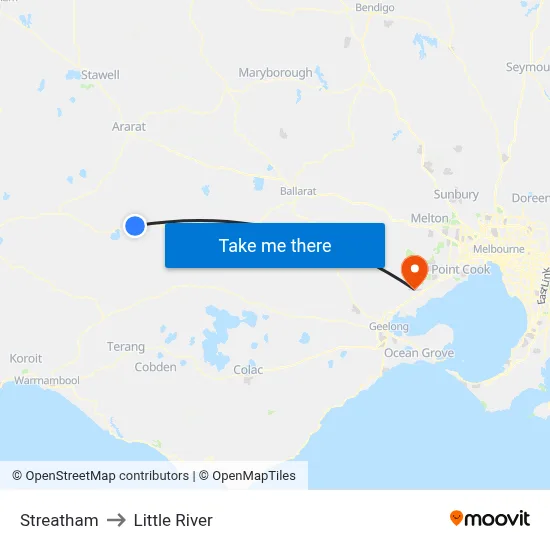 Streatham to Little River map