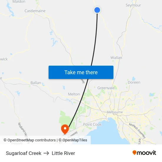 Sugarloaf Creek to Little River map