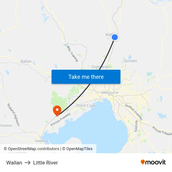 Wallan to Little River map