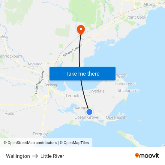 Wallington to Little River map