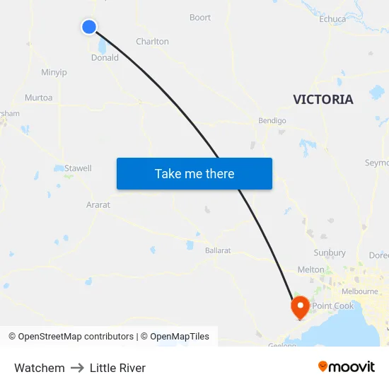 Watchem to Little River map