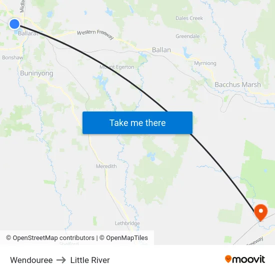 Wendouree to Little River map