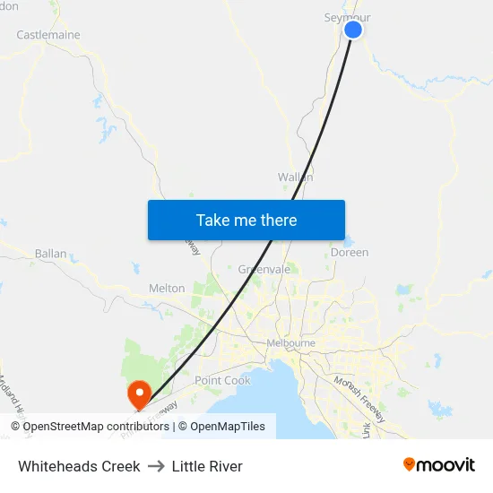 Whiteheads Creek to Little River map