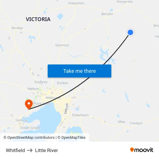 Whitfield to Little River map