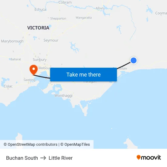 Buchan South to Little River map