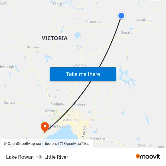 Lake Rowan to Little River map