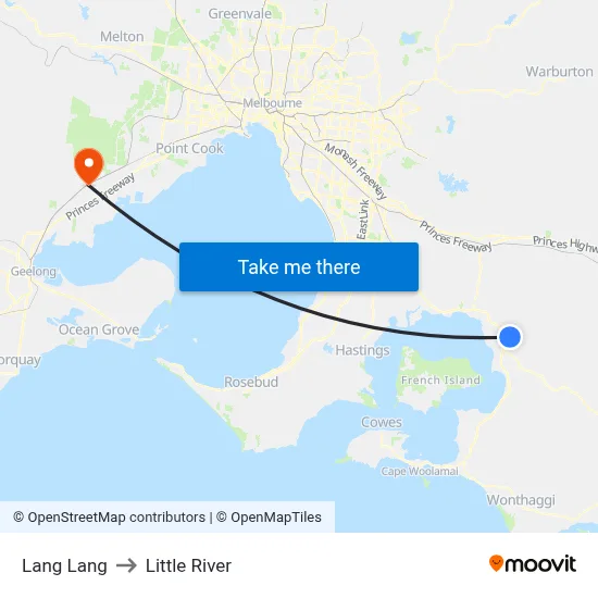 Lang Lang to Little River map
