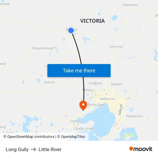 Long Gully to Little River map
