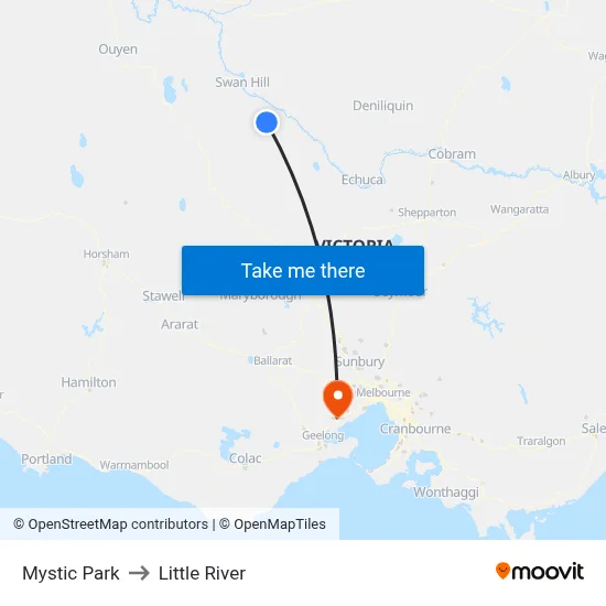 Mystic Park to Little River map