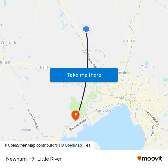 Newham to Little River map