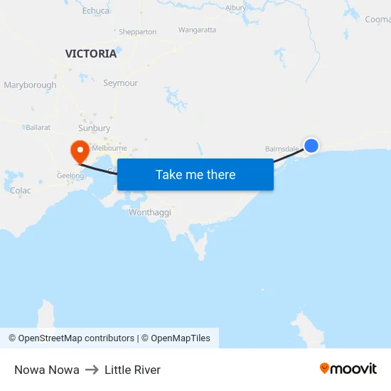 Nowa Nowa to Little River map