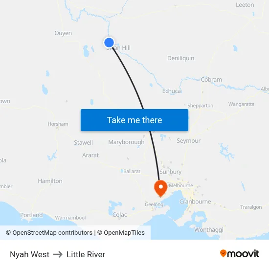 Nyah West to Little River map
