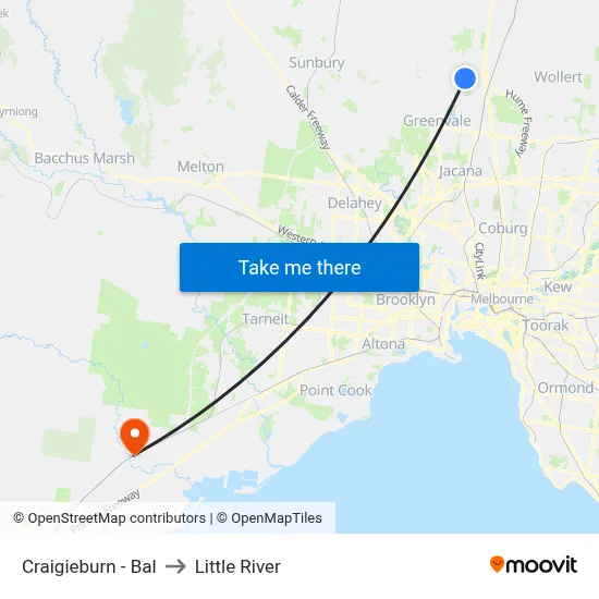Craigieburn - Bal to Little River map