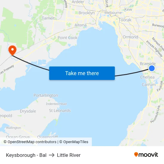 Keysborough - Bal to Little River map