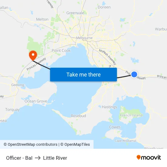 Officer - Bal to Little River map