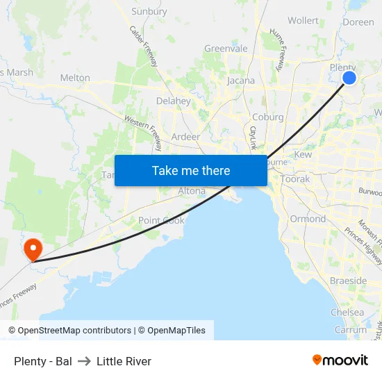 Plenty - Bal to Little River map