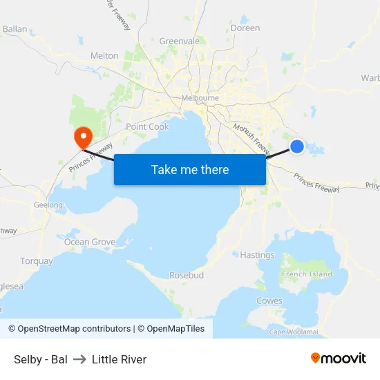 Selby - Bal to Little River map