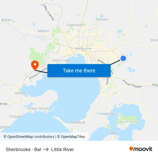 Sherbrooke - Bal to Little River map