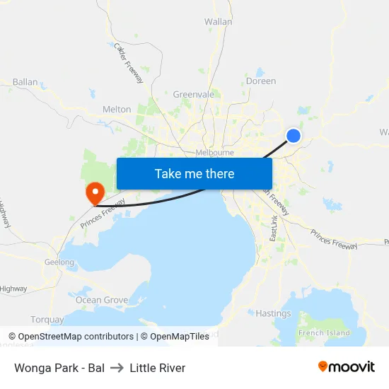 Wonga Park - Bal to Little River map