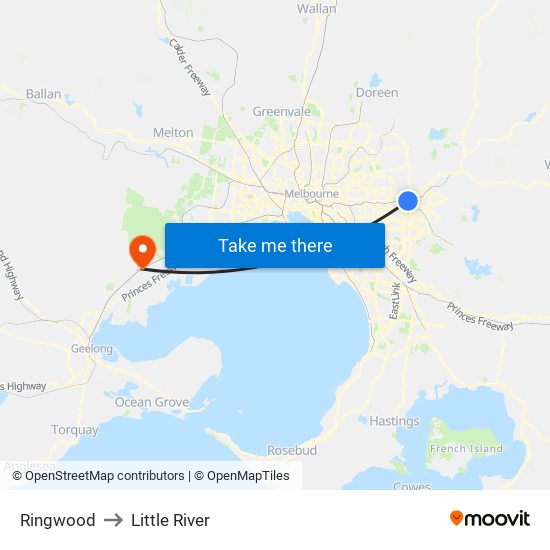 Ringwood to Little River map