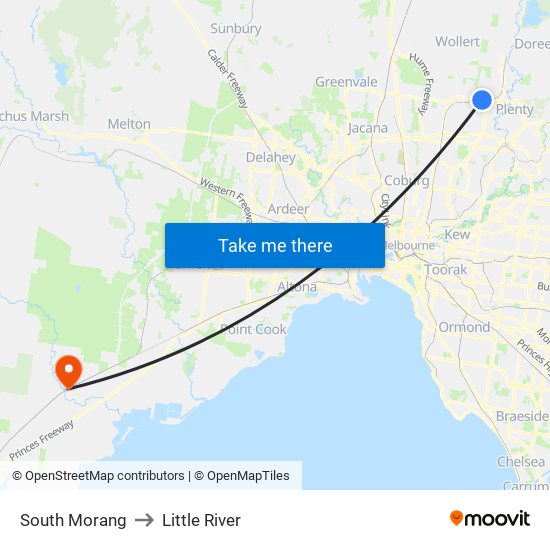 South Morang to Little River map