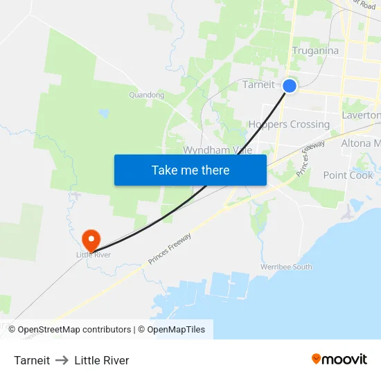 Tarneit to Little River map