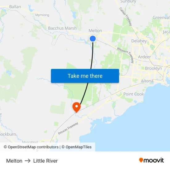 Melton to Little River map