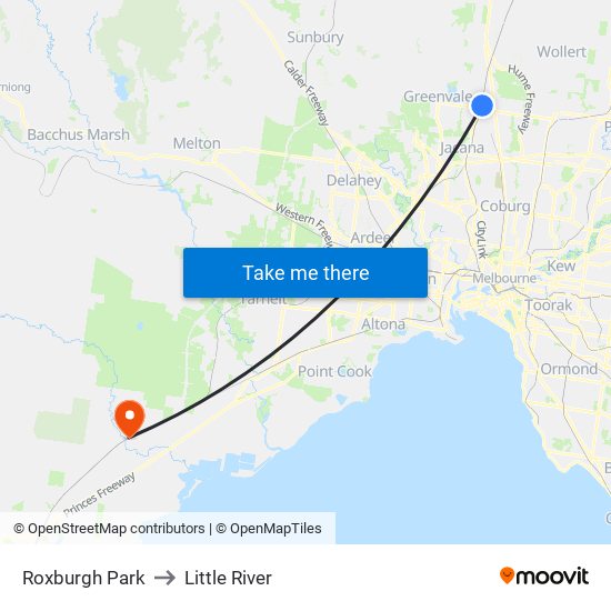 Roxburgh Park to Little River map