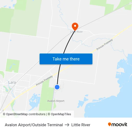 Avalon Airport/Outside Terminal to Little River map