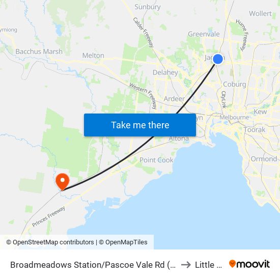 Broadmeadows Station/Pascoe Vale Rd (Broadmeadows) to Little River map
