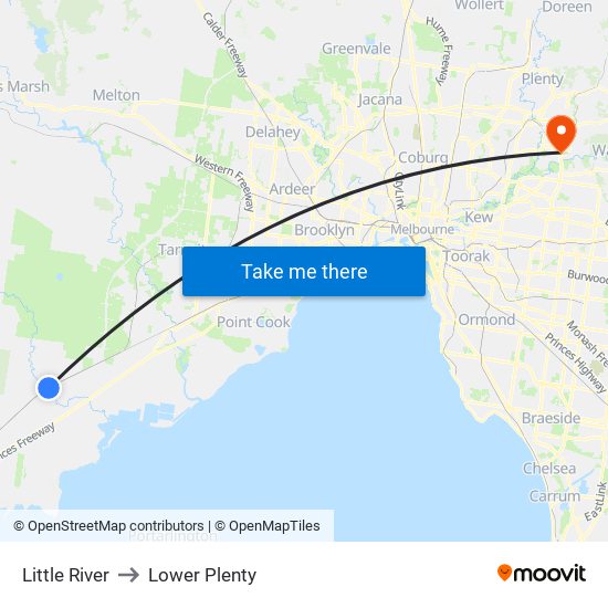 Little River to Lower Plenty map