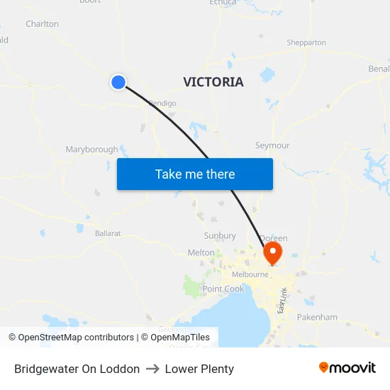Bridgewater On Loddon to Lower Plenty map