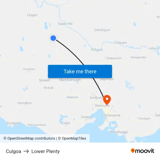 Culgoa to Lower Plenty map
