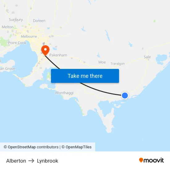 Alberton to Lynbrook map