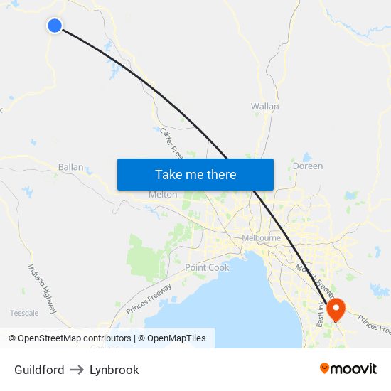 Guildford to Lynbrook map