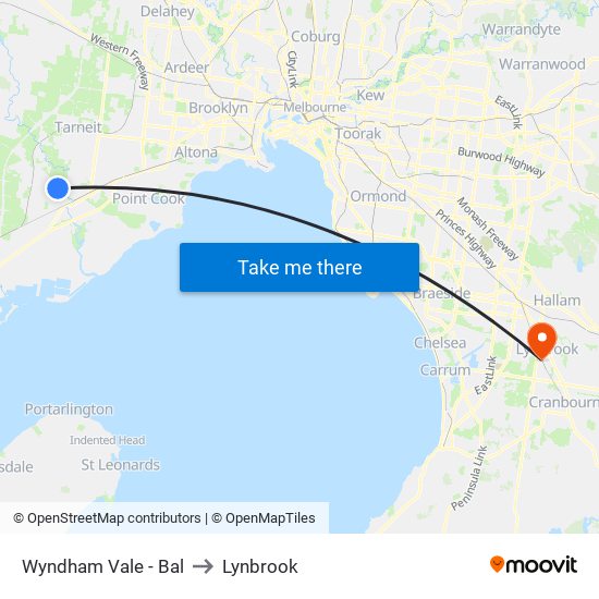 Wyndham Vale - Bal to Lynbrook map