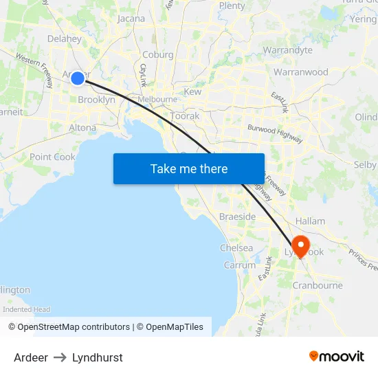 Ardeer to Lyndhurst map