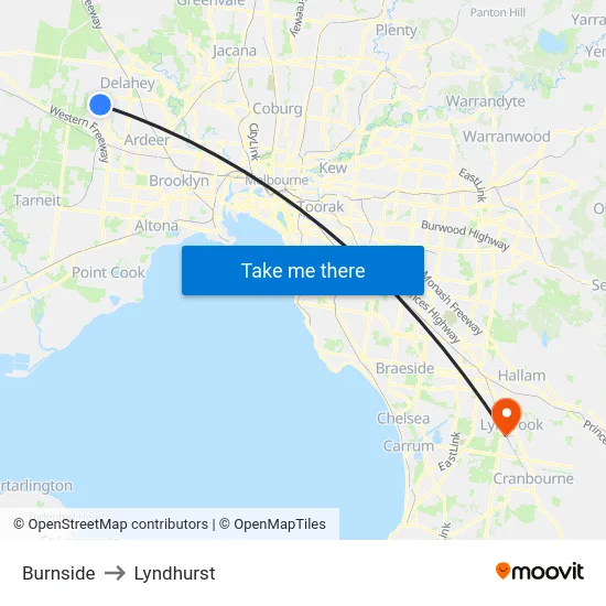 Burnside to Lyndhurst map