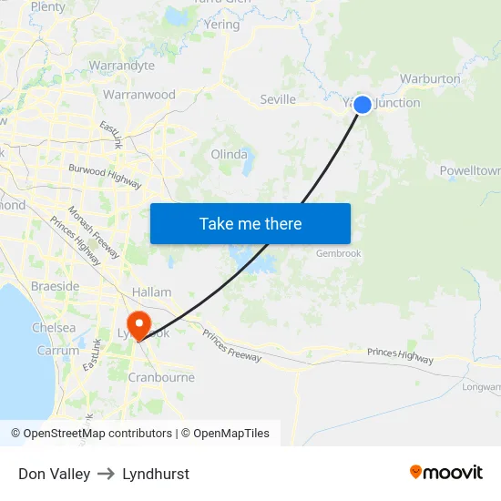 Don Valley to Lyndhurst map
