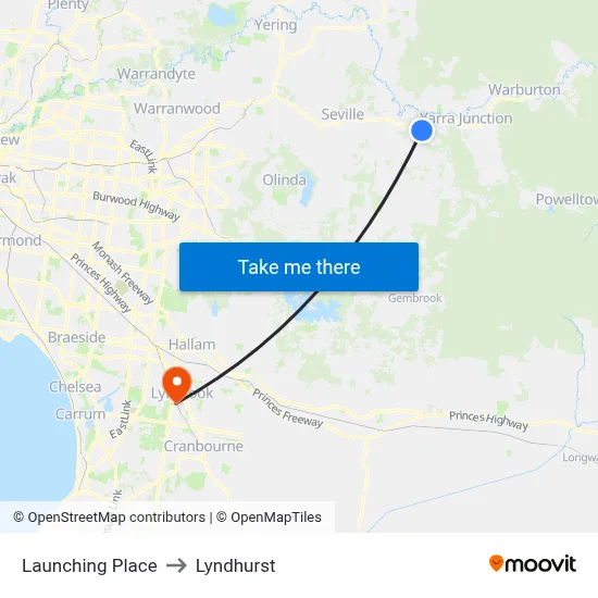 Launching Place to Lyndhurst map
