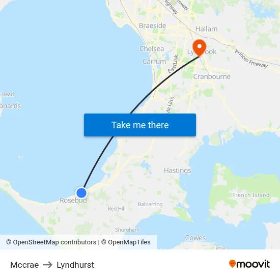 Mccrae to Lyndhurst map