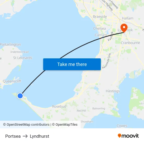 Portsea to Lyndhurst map
