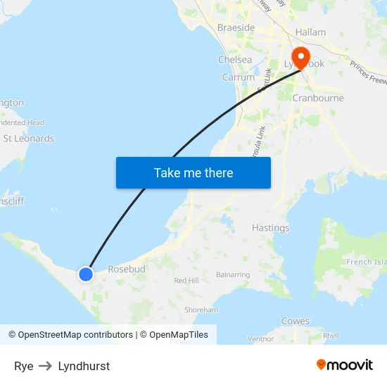 Rye to Lyndhurst map