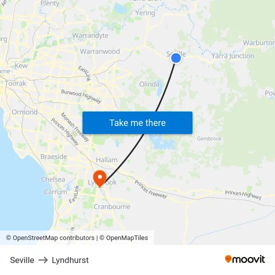 Seville to Lyndhurst map