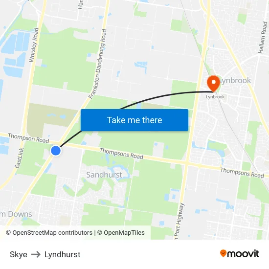 Skye to Lyndhurst map