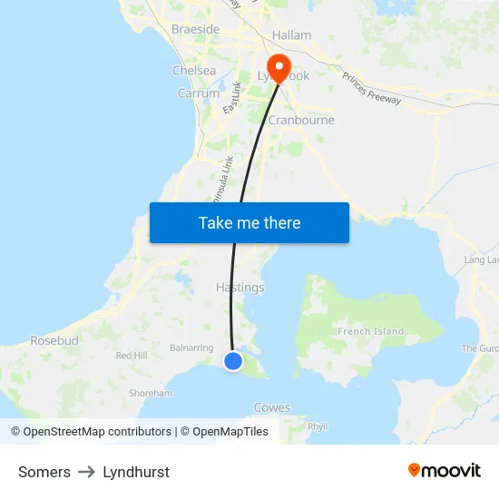 Somers to Lyndhurst map